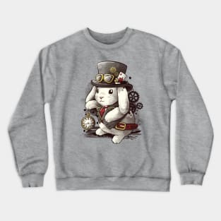 Steampunk white rabbit Crewneck Sweatshirt